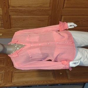 Maurices Large Coral/Salmon Button Down top.